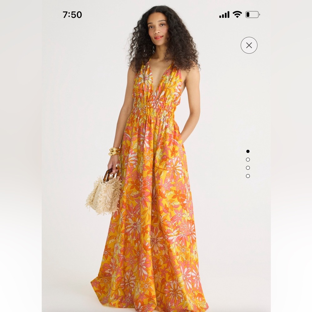 Collection V-neck double-strap maxi dress in sunset floral NWT Size Small
